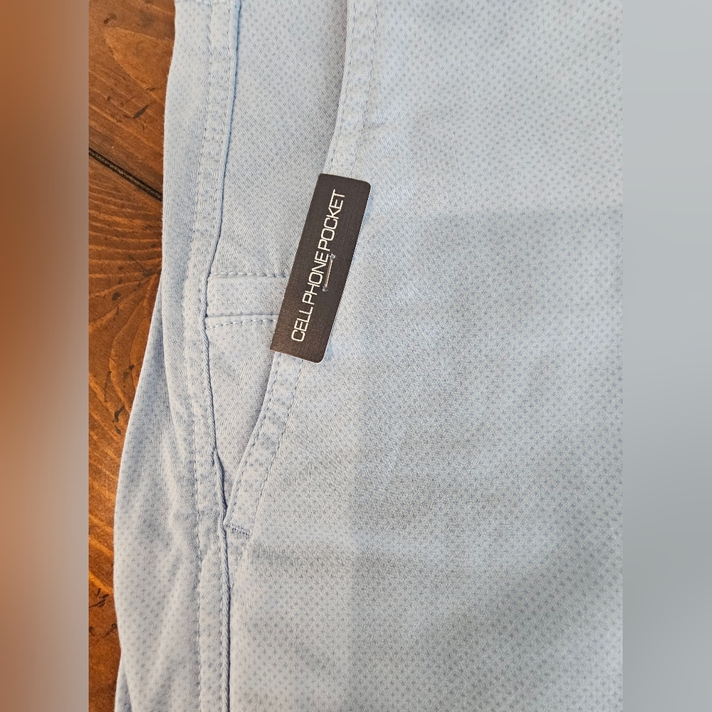 Icy Blue Flat Front Mens Travel Carry-On Shorts Sz 36, 38, 40, 42 W/ 9" Inseam - Picture 7 of 10